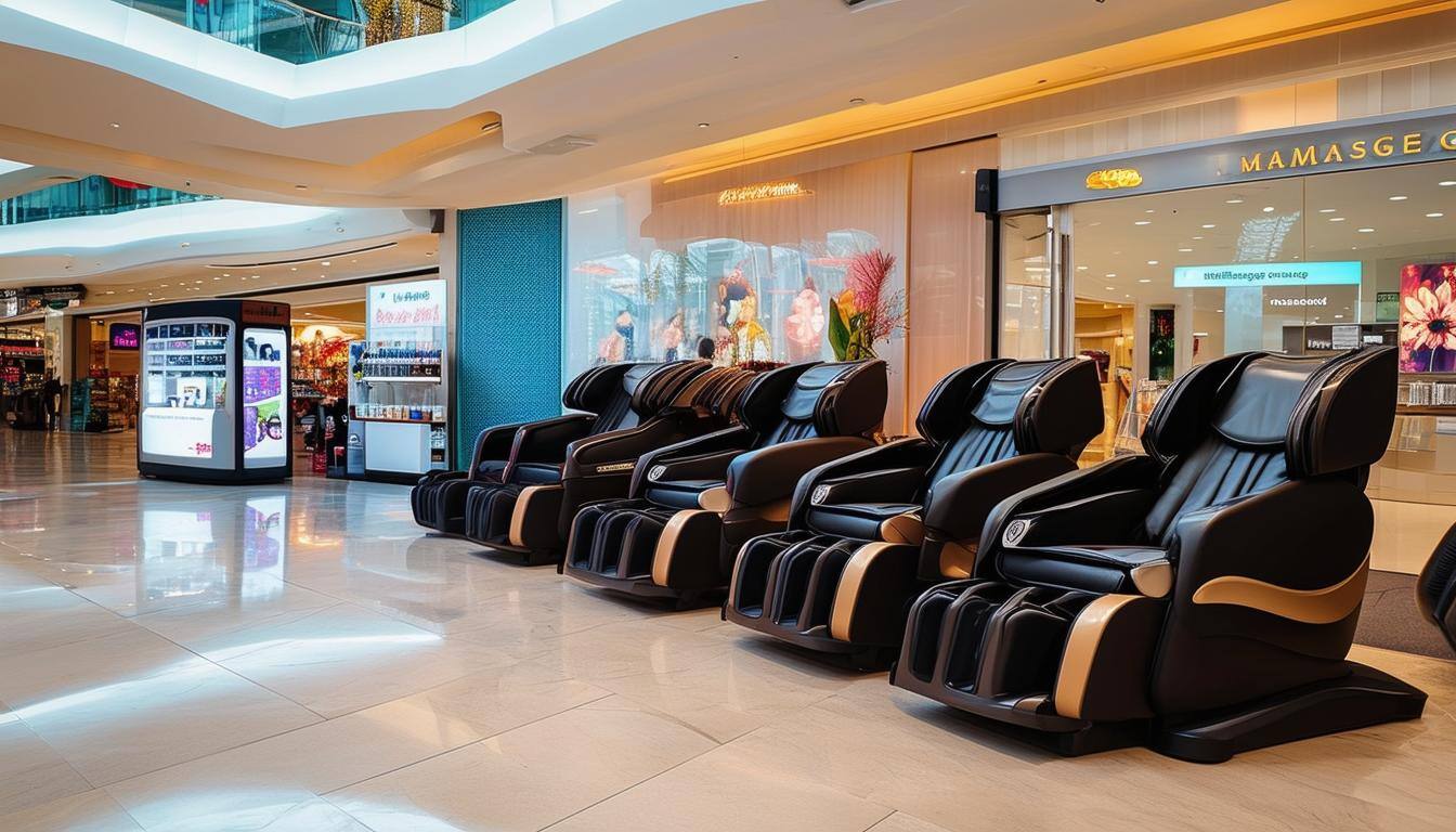 Commercial massage chairs in a lounge